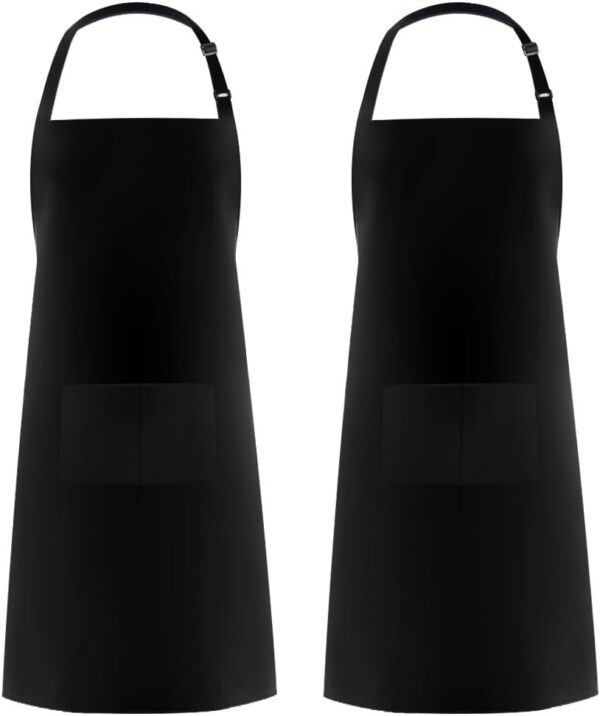 Syntus 2 Pack Adjustable Bib Apron Waterdrop Resistant with 2 Pockets