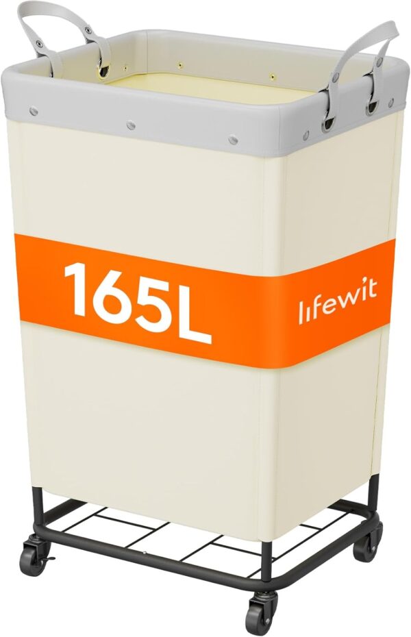 Lifewit 165L Laundry Basket with Wheels, Large Heavy Duty Commercial