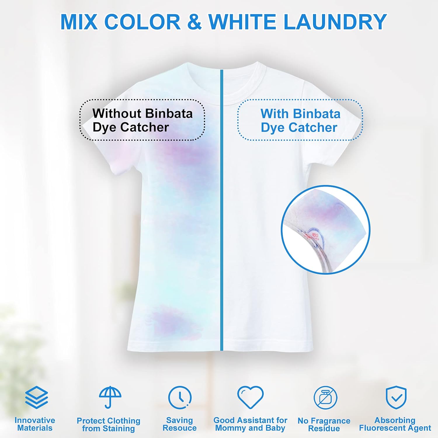 Color Grasper for Laundry 76 Count, Fragrance Free Dye Catcher Essential for Home Use - Image 3