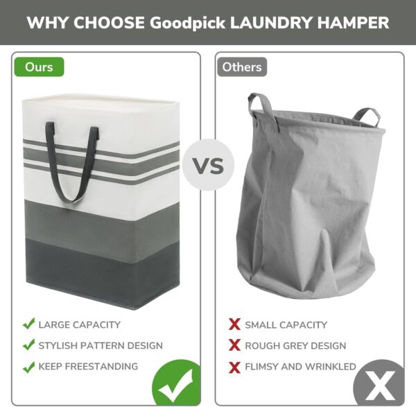 Large Clothes Hampers for Laundry, Tall Laundry Bin - Image 2