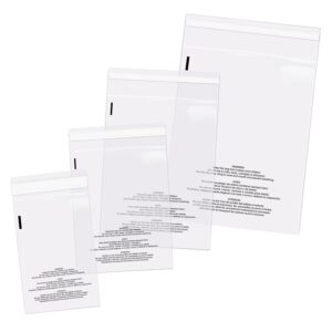 Spartan Industrial - Poly Bag Bundle, Self Seal Clear Plastic Bags