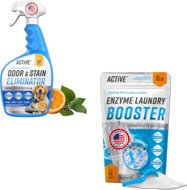 ACTIVE Pet Odor & Stain Eliminator and Enzyme Laundry Booster