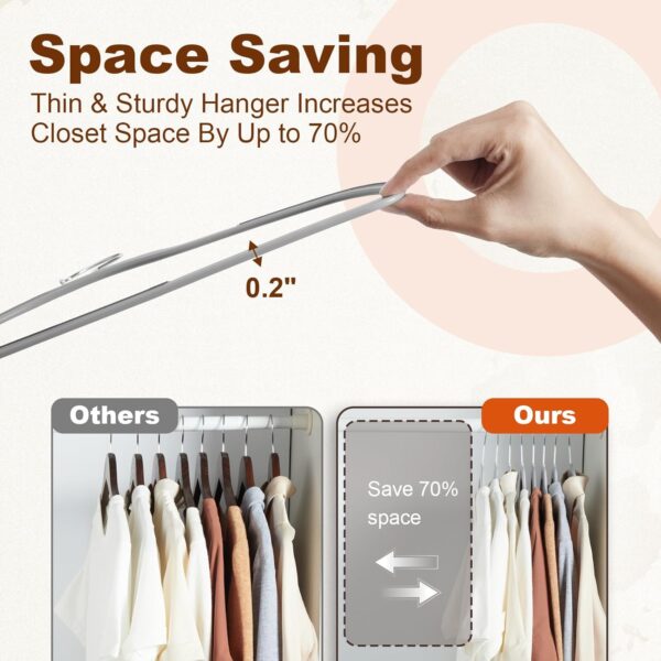 HOUSE DAY Heavy Duty Plastic Hangers 60 Pack, Non Slip Clothes Hangers - Image 3