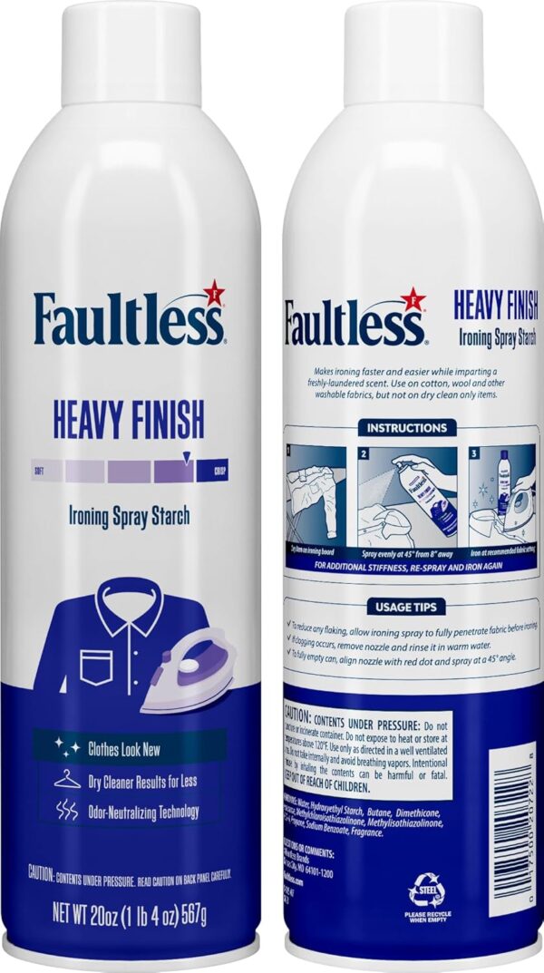 Laundry Starch Spray, Faultless Heavy Spray Starch 20 oz - Image 2