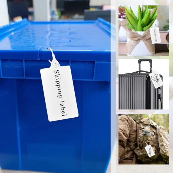 100 Plastic Shipping Tags - Waterproof, Writable Labels - Image 2