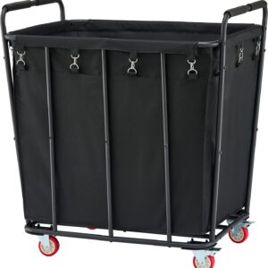 Hoctieon Large Laundry Cart with Wheels, 400L Heavy Duty Laundry Basket Organizer