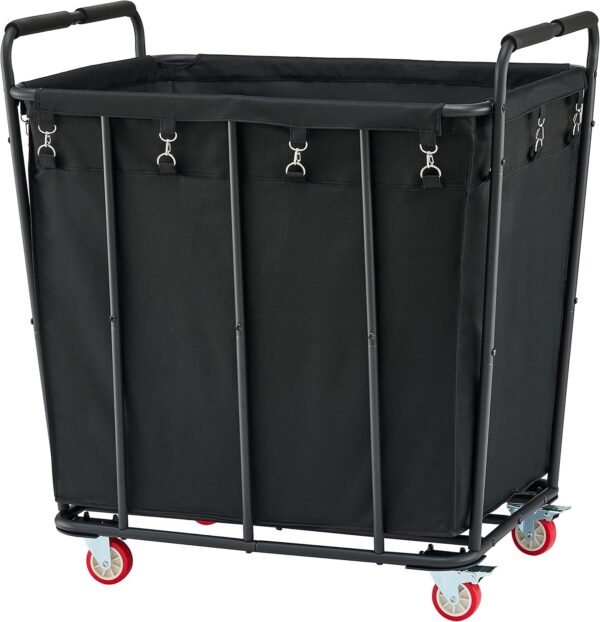 Hoctieon Large Laundry Cart with Wheels, 400L Heavy Duty Laundry Basket Organizer