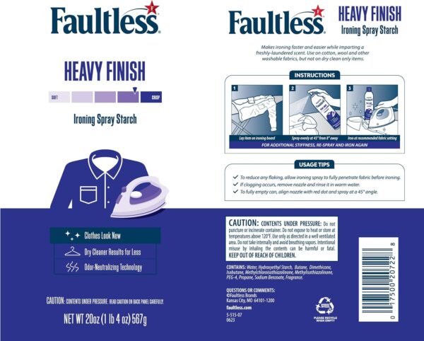 Laundry Starch Spray, Faultless Heavy Spray Starch 20 oz