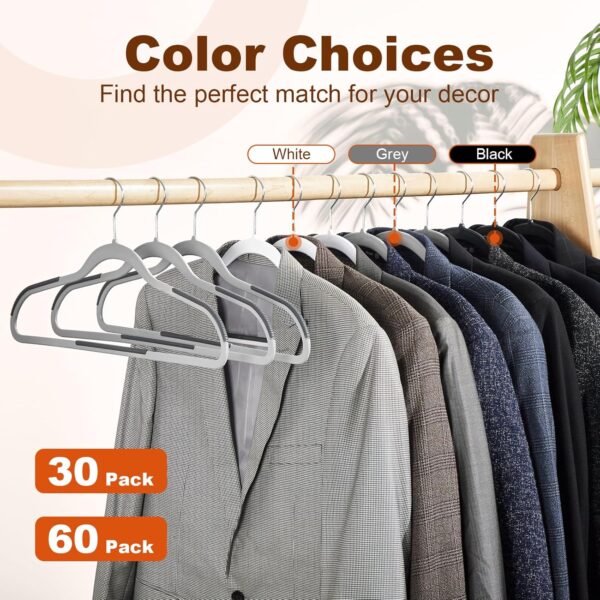 HOUSE DAY Heavy Duty Plastic Hangers 60 Pack, Non Slip Clothes Hangers - Image 2