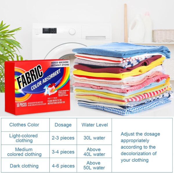 200 Pcs Color Absorber Laundry Sheets Color Dye Guard Sheets for Laundry - Image 3