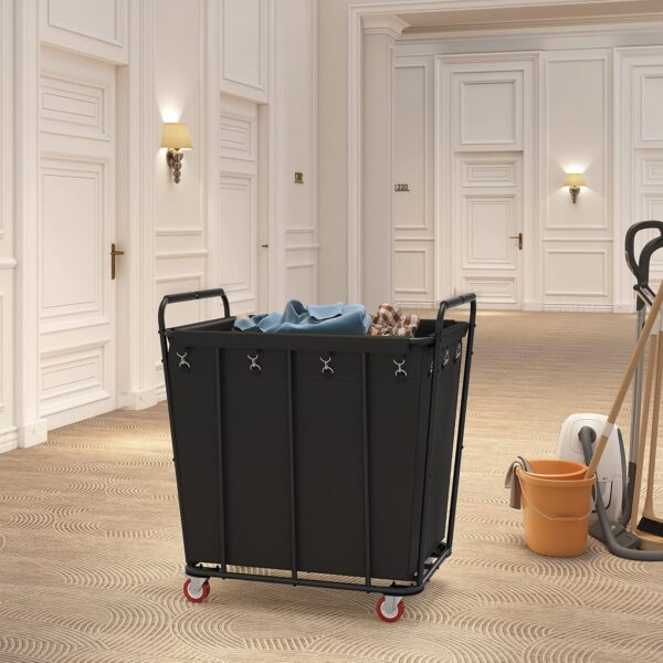 Hoctieon Large Laundry Cart with Wheels, 400L Heavy Duty Laundry Basket Organizer - Image 2